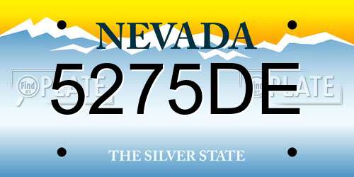 5275DE Nevada License Plate