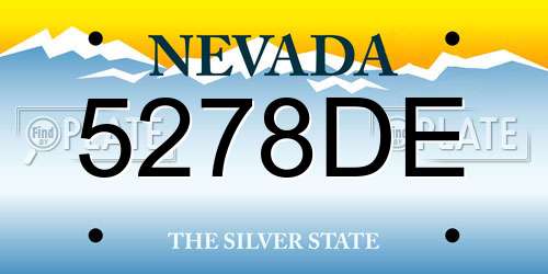 5278DE Nevada License Plate