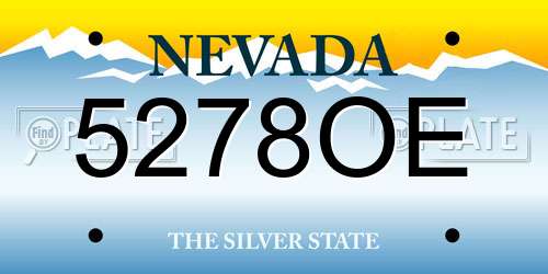 5278OE Nevada License Plate