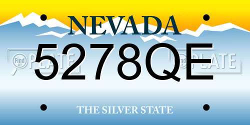 5278QE Nevada License Plate