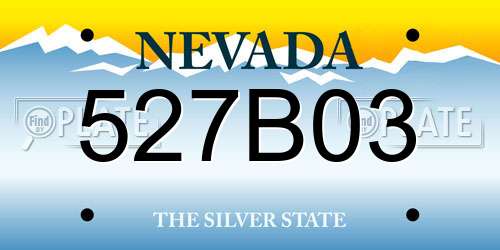 527B03 Nevada License Plate