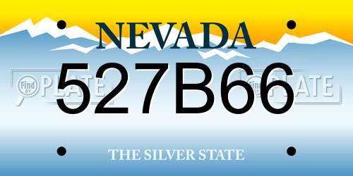527B66 Nevada License Plate