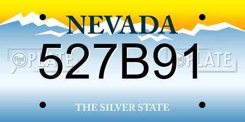 527B91 Nevada License Plate
