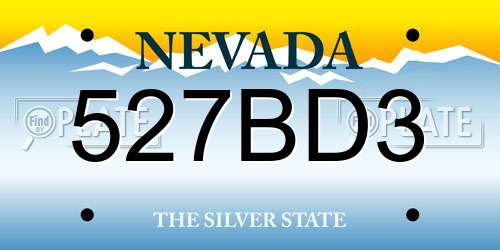 527BD3 Nevada License Plate
