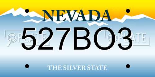 527BO3 Nevada License Plate