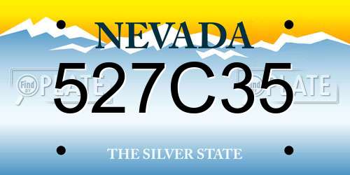 527C35 Nevada License Plate