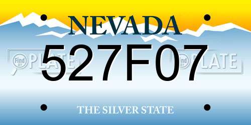 527F07 Nevada License Plate