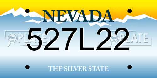 527L22 Nevada License Plate
