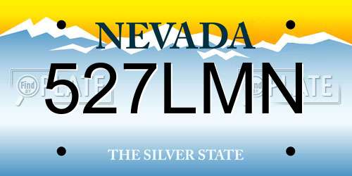 527LMN Nevada License Plate