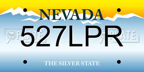527LPR Nevada License Plate