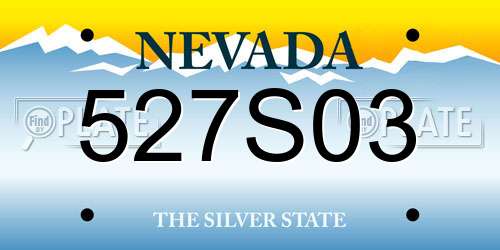527S03 Nevada License Plate