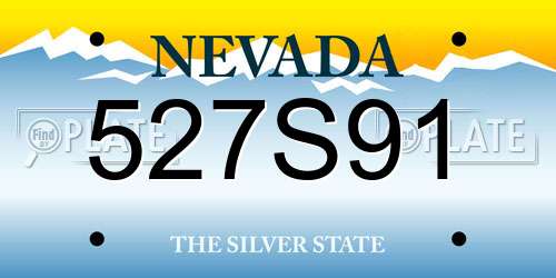 527S91 Nevada License Plate