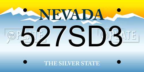 527SD3 Nevada License Plate