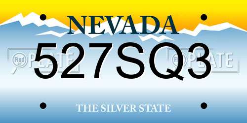 527SQ3 Nevada License Plate