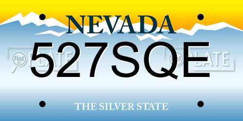 527SQE Nevada License Plate
