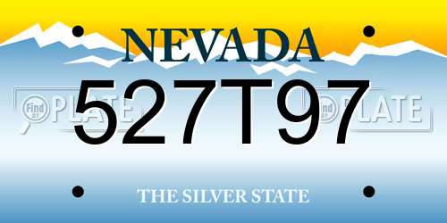 527T97 Nevada License Plate