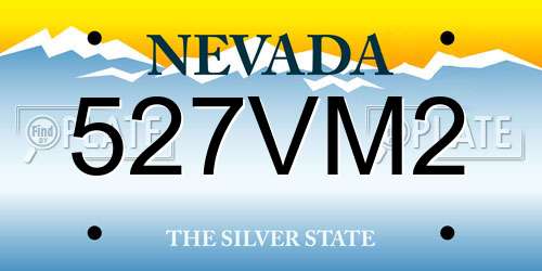 527VM2 Nevada License Plate