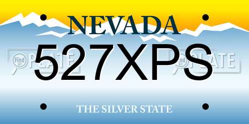 527XPS Nevada License Plate
