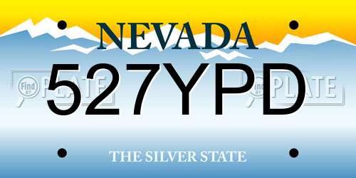 527YPD Nevada License Plate