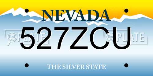 527ZCU Nevada License Plate