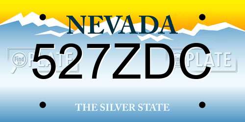 527ZDC Nevada License Plate