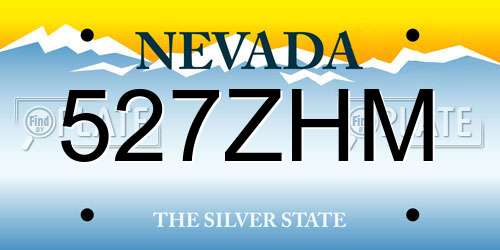 527ZHM Nevada License Plate