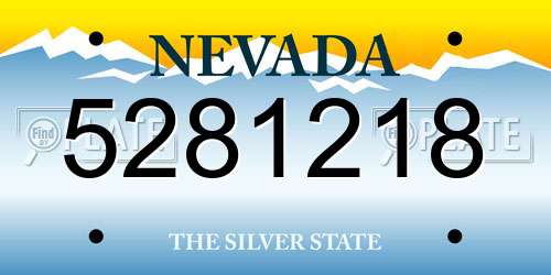 5281218 Nevada License Plate