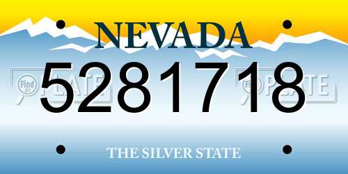5281718 Nevada License Plate