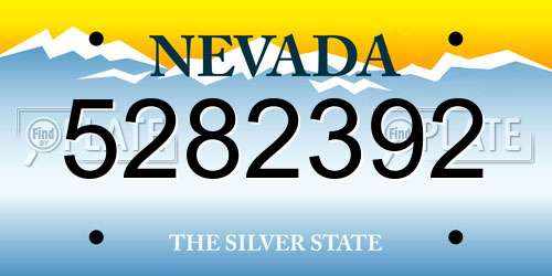 5282392 Nevada License Plate