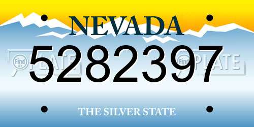 5282397 Nevada License Plate