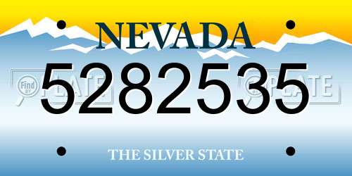 5282535 Nevada License Plate