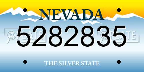 5282835 Nevada License Plate