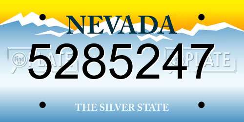 5285247 Nevada License Plate