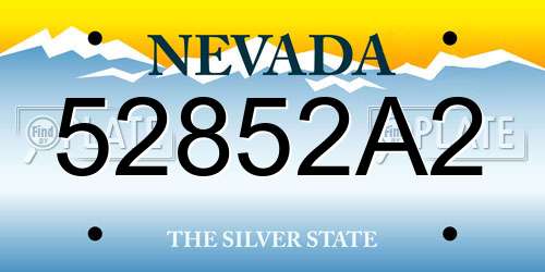 52852A2 Nevada License Plate