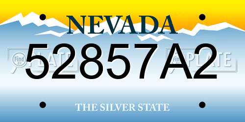 52857A2 Nevada License Plate