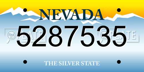5287535 Nevada License Plate