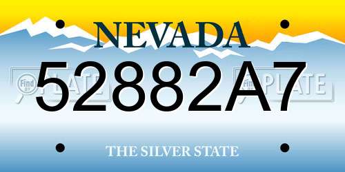 52882A7 Nevada License Plate
