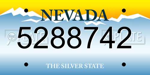 5288742 Nevada License Plate