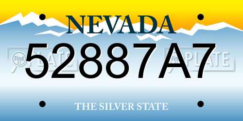 52887A7 Nevada License Plate