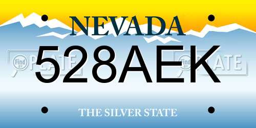 528AEK Nevada License Plate