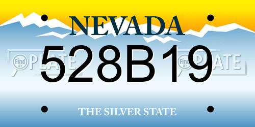 528B19 Nevada License Plate