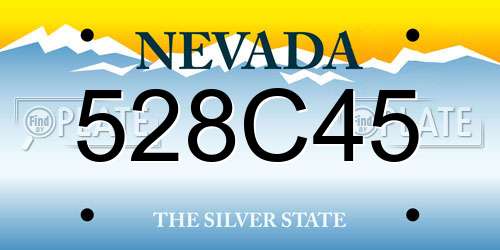 528C45 Nevada License Plate