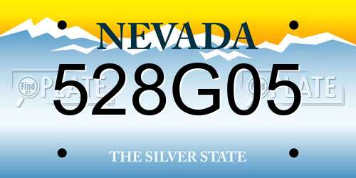 528G05 Nevada License Plate
