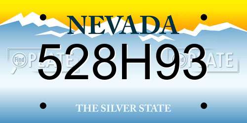 528H93 Nevada License Plate