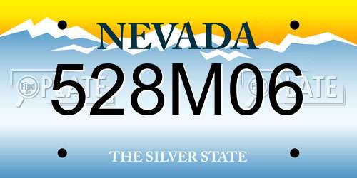 528M06 Nevada License Plate