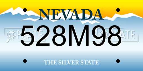 528M98 Nevada License Plate