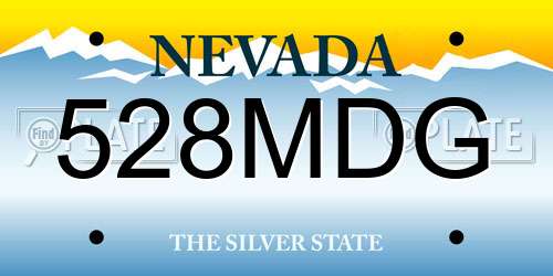 528MDG Nevada License Plate