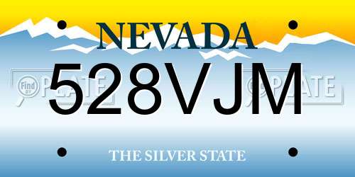 528VJM Nevada License Plate