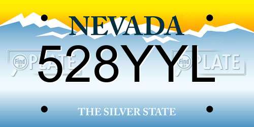 528YYL Nevada License Plate