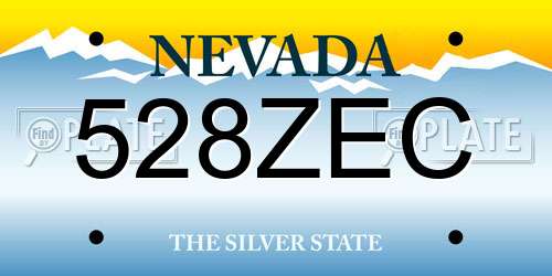 528ZEC Nevada License Plate